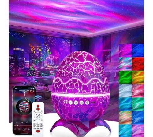 ЯЙЦО Светодиодный проектор в виде ЯЙЦА, звездного неба, Bluetooth 3D Ночник  AC1569-6  (24)