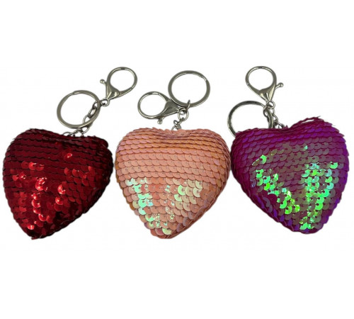 CC160 Брелок Серце в паєтках