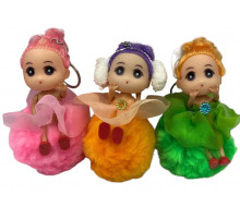 CC54 Брелок лялька з хутряною кулькою