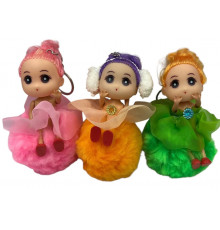 CC54 Брелок лялька з хутряною кулькою