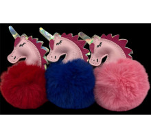 CD7 Брелок единорог мех