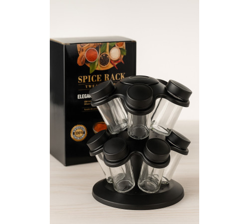 СПЕЦИИ наборы Элегантная вращающаяся стойка для специй с 12 баночками.   LY-1089 (8)