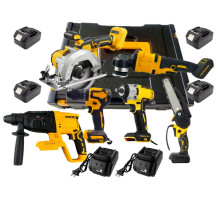 Набор 6 в 1  Перфоратор+Гайковерт+Шуруповерт+Боолгарка+Цыркулярка+Пила     0924 (1)