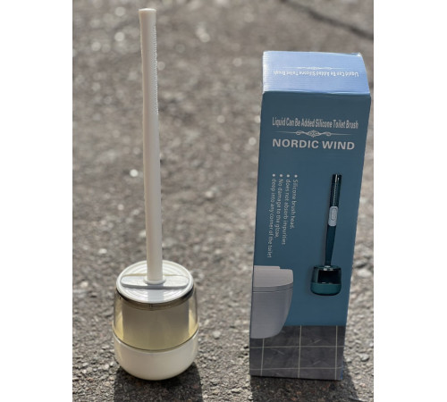 Туалетный ершик с гнущейся силиконовой щеткой 10 х 4,5 х 36 см / Ершик для унитаза Белый (50)