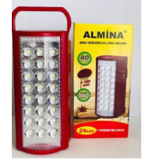Ліхтар переносний світлодіодний з повербанком Almina DL-2606 24 LED, ЗУ 220V, вбудований акумуля (24