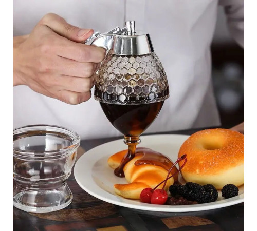 Прозрачная Акриловая банка дозатор меда сироп 200 мл (100)