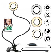 Кільце Тримач для телефону з LED кільцем на прищіпці(40)