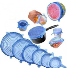 Силіконові кришки універсальні Super stretch silicone lids 6 шт З Коробкою (200)