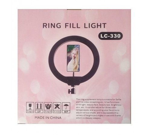 Кольцевая LED лампа LC-330 (1 крепл.тел.) (USB) (33см) // [403] [602] (20 шт/ящ)