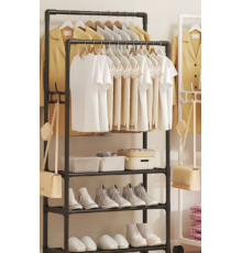 Подвійна стійка - вішалка, полиця для взуття Only black  9918-3 (16)