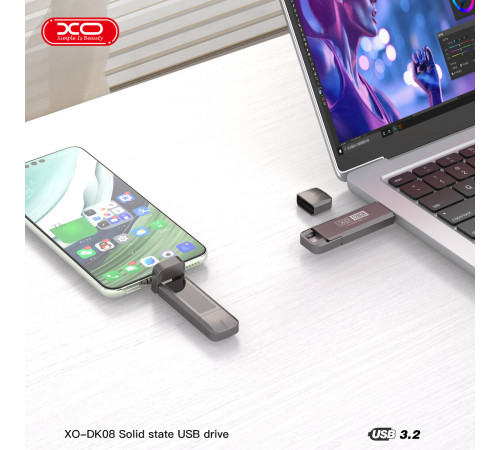 USB флеш XO DK08 1TB USB3.2+Type-C Швидкісна