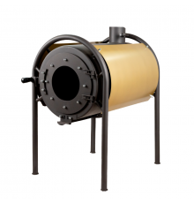 Печь дровяная отопительная DS Modern + золотой кожух