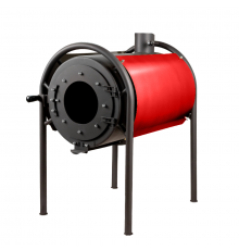 Печь дровяная отопительная DS Modern + красный кожух