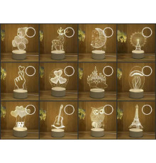 Світильник, нічник, LAMP 3D-9 (100)