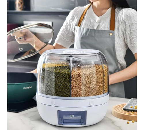 Вращающийся на 360 градусов влагостойкий контейнер для хранения БОЛЬШЕ 6027  Круп 474 (4)