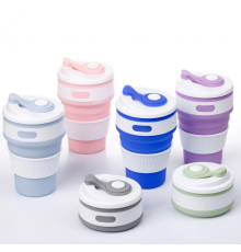 ЧАШКА Складаний силіконовий СКЛАД Collapsible Coffe Cup з кришкою 350 мл (100)