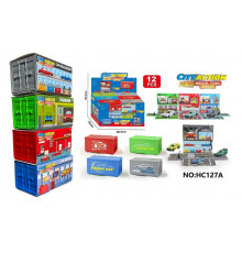 Ігровий набір гараж у контейнері City Action (з машинкою) HC127A 12 шт - 4 вида (240 шт)