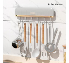 Настінна Клейка вішалка з гачками, утримувач для посуду з 6 гачками Plastic hook  LY-562(120)