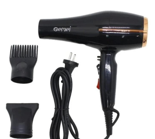 Фен для волос Gemei GM-1780, черный  (24)