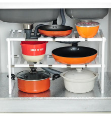 Регульована кухонна полиця для зберігання, 38-70 см, полиця для зберігання KITCHEN RACK (20) (16)