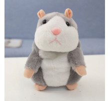 Говорящий хомяк повторюшка (Серый) на батарейках  (160)