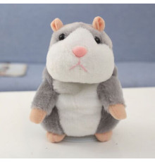 Хомяк, що говорить, повторюшка (Сірий) на батарейках (160)