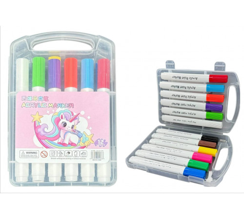 Набір акрилових маркерів ЄДИНОРІГ 12 шт (120 шт/ящ)