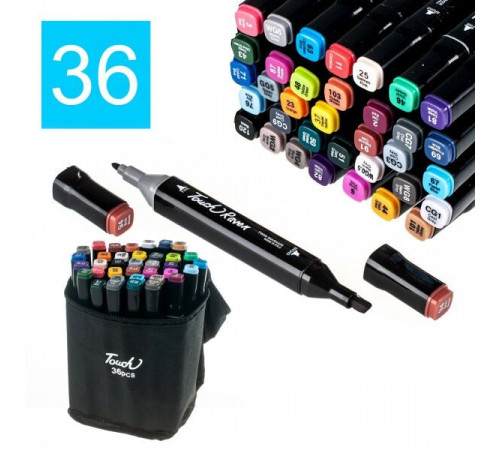 Набір скетч-маркерів Touch 36 шт для малювання двосторонніх (40 шт/ящ)