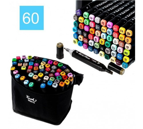 Набір скетч-маркерів Touch 60 шт для малювання двосторонніх (24 шт/ящ)