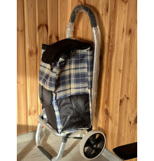 Візок SHOPPING CART-D-016-2 в клітинку коричневий (8)
