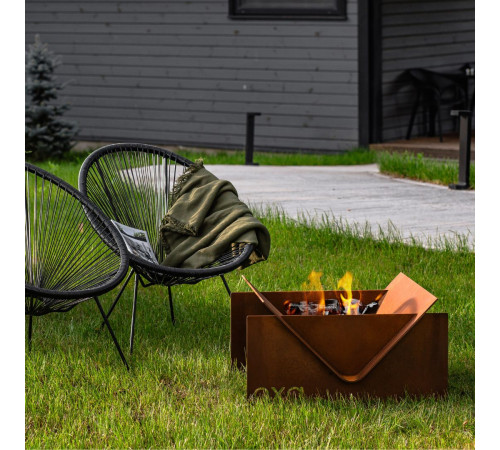Гриль-вогнище «OXA Corner» від Daddy Smoke з CorTen (чаша для вогню)