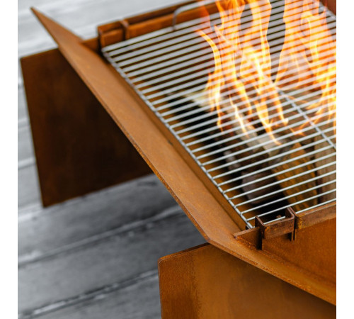 Гриль-вогнище «OXA Corner» від Daddy Smoke з CorTen (чаша для вогню)