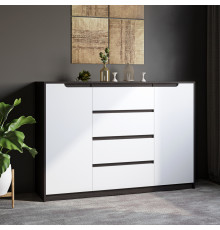 Большой комод для дома Эверест Микс-3 (телескопы) 140х38х97 венге + белый (DTM-2006)