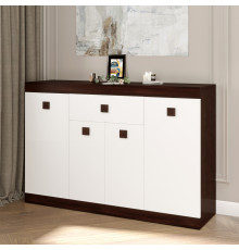 Большой комод Эверест с дверями и ящиком Соната-7 140х38х94 венге темный + белый (DTM-2018)