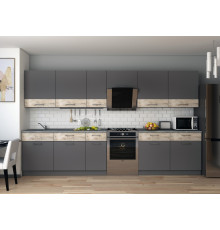 Кухня модульная Лея Doros 340х60х250 см Графит/Дуб клондайк (DRS-011375)