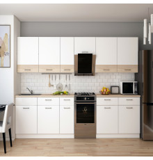 Кухня модульная Лея Doros 340х60х250 см Белый/Дуб сонома (DRS-011376)