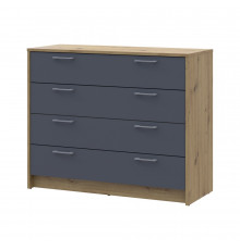 Комод Doros Ронди Дуб Артизан/Графит 4 ящика 100х40х82 DRS-011781 (41516186)