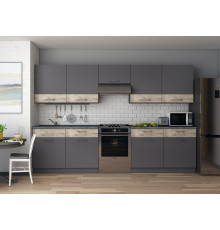 Кухня модульная Лея Doros 300х60х250 см Графит/Дуб клондайк (DRS-011377)