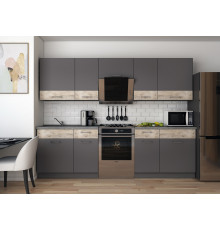 Кухня модульная Лея Doros 260х60х250 см Графит/Дуб клондайк (DRS-011379)