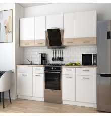 Кухня модульная Лея Doros 260х60х250 см Белый/Дуб сонома (DRS-011380)