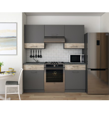 Кухня модульная Лея Doros 180х60х250 см Графит/Дуб клондайк (DRS-011382)