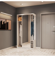Прихожая с зеркалом Doros City One Door 110х45х210 см Белый (DRS-011404)