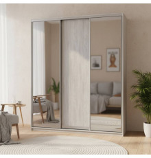 Шкаф купе Doros Сити Лайт Сосна Натти 1 ДСП / 2 зеркала 225х60х225 (DRS-011972)