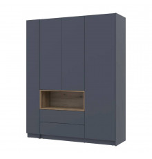 Шкаф для одежды с нишей и этажеркой Doros Дейл Графит/Дуб Эвок 3 ДСП 178х52х220 DRS-011725 (44900337)