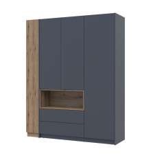 Шкаф для одежды с нишей и этажеркой Doros Дейл Графит/Дуб Эвок 3 ДСП 178х52х220 DRS-011736 (42005156)