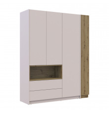 Шкаф для одежды с нишей и этажеркой Doros Дейл Кашемир/Дуб Артизан 3 ДСП 178х52х220 DRS-011737 (42005157)