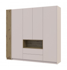 Шкаф для одежды с нишей и этажеркой Doros Дейл Кашемир/Дуб Артизан 4 ДСП 234х52х220 DRS-011739 (42005159)