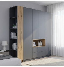 Этажерка к шкафу Doros Дэйл Дуб Эвок/Графит 52х28х220 (DRS-011681)