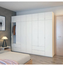 Шкаф для одежды Doros Лукас Белый 3+4 ДСП 280х50х240 DRS-011686 (42005118)