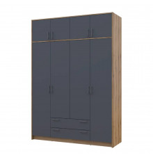 Шкаф для одежды Doros Ронди с антресолью Дуб Артизан/Графит 4ДСП 160х52х236 DRS-011665 (80737828)